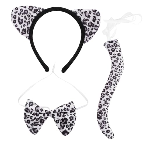 TEMPNAP 1Satz Leopardenohren Haarschmuck Set Dekoratives Stirnband mit Fliege Perfektes Kostümzubehör für Halloween Geburtstagsfeiern Cosplay Events TEMPNAP 1Satz Leopardenohren Haarschmuck Set Dekoratives Stirnband mit Fliege Perfektes Kostümzubehör für Halloween Geburtstagsfeiern Cosplay Events von TEMPNAP