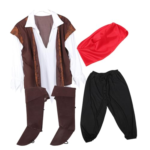 TEMPNAP 1Satz Piratenkostüm für Herren Halloween Kostüm für Erwachsene Outfit für Cosplay Rollenspiele Bühnenperformance und Geburtstagsfeiern von TEMPNAP