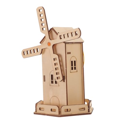 TEMPNAP 1satz Solarbetriebene Holzspielzeug-windmühle Für Junge Mädchen Bastelset Wissenschaft Und Technik Geschenkidee Für Jungen Und Mädchen Für Geburtstage Und Feiertage von TEMPNAP