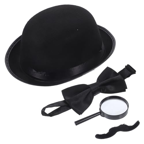 TEMPNAP 1satz Detektiv Kostüm Mit Hut Lupe Und Fliege Cosplay Zubehör Für Detektiv-partys Und Rollenspiele Stabil Und Langlebig Leicht Zu Tragen Für Kleine Ermittler Und Krimifans von TEMPNAP