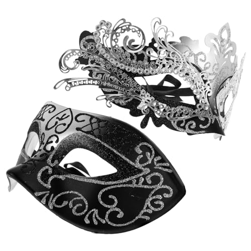TEMPNAP 2 Stück Halloween Masken Party Maskenball Karnevalsparty Augenabdeckung Maskenmaske Für Paarkostüme Masken Cosplay Gesichtsmaske Massenmaske Augenabdeckung Maske Aus von TEMPNAP