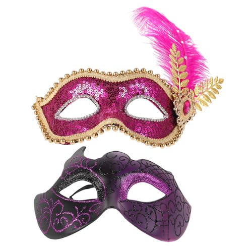 TEMPNAP 2 Stück Retro Roman Maske Maskerademaske Für Maskenballmaske Für Damen Maskerade-maske Für Frauen in Der Hand Karneval-themenmasken Plastik Violett TEMPNAP 2 Stück Retro Roman Maske Maskerademaske Für Maskenballmaske Für Damen Maskerade-maske Für Frauen in Der Hand Karneval-themenmasken Plastik Violett von TEMPNAP