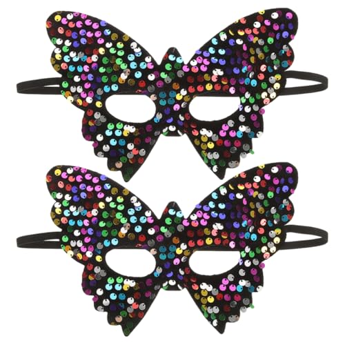 TEMPNAP 2 Stück Schmetterlingsmaske Für Maskerade, Damen, Kostümpartys, Maske Mit Elastischem Band, Pailletten, Halbes Gesicht Für Weihnachten, Halloween, Abschlussball, Venezianische TEMPNAP 2 Stück Schmetterlingsmaske Für Maskerade, Damen, Kostümpartys, Maske Mit Elastischem Band, Pailletten, Halbes Gesicht Für Weihnachten, Halloween, Abschlussball, Venezianische von TEMPNAP
