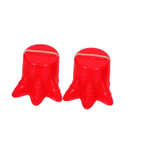TEMPNAP 2 Stück Stelzenschuhe für Krallenform Robustes Kunststoffspielzeug für Gleichgewichtstraining und Sensorische Entwicklung Geeignet für Garten und Outdoor Spiel Rot von TEMPNAP