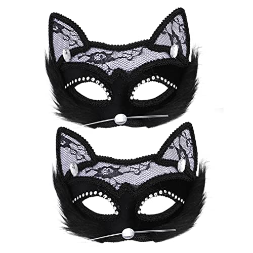 TEMPNAP 2 Stück katze gesichtsmaske Halloween -Dekorationen Katzenmasken Vintage Halloween Decor Erwachsene Cosplay -Masken Maskerade Katzen-Maskerade-Maske Spitze Black TEMPNAP 2 Stück katze gesichtsmaske Halloween -Dekorationen Katzenmasken Vintage Halloween Decor Erwachsene Cosplay -Masken Maskerade Katzen-Maskerade-Maske Spitze Black von TEMPNAP