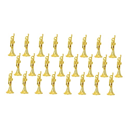 TEMPNAP 24 Stück Miniatur Trompeten Modell DIY Dekoration für Mini Landschaften Stilvolle Ornaments für Puppenhäuser und Kreative Fotorequisiten von TEMPNAP
