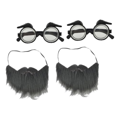 TEMPNAP 2Sätze Gefälschte Bartbrille für Herren Lustige Kostüm Requisiten für Halloween Cosplay Partys Schwarzer mit Augenbrauen Accessoires für Unvergessliche TEMPNAP 2Sätze Gefälschte Bartbrille für Herren Lustige Kostüm Requisiten für Halloween Cosplay Partys Schwarzer mit Augenbrauen Accessoires für Unvergessliche von TEMPNAP