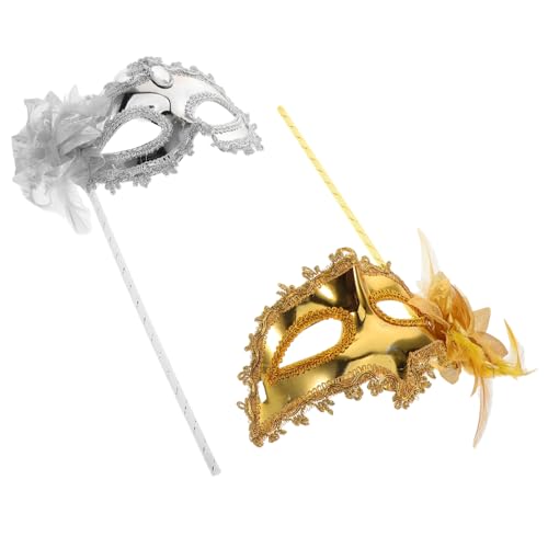 TEMPNAP 2pcs Handheld Venetian Masquerade Maske Mit Stickblumenmaske Für Frauen Maskerade -balls Partys Hochzeiten Halloween Cosplay TEMPNAP 2pcs Handheld Venetian Masquerade Maske Mit Stickblumenmaske Für Frauen Maskerade -balls Partys Hochzeiten Halloween Cosplay von TEMPNAP