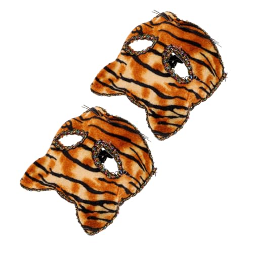 TEMPNAP 2pcs Tiger Muster Halbgesichtsmasken Für Maskerade Ball Performance Halloween Dekorative Maske Cosplay -maske Für Kostümpartys Und Festivals von TEMPNAP