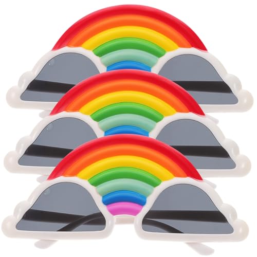 TEMPNAP 3 Stück Bunte Cloud Glasses Regenbogen Partybrille Lustige Cosplay Eyeglasses Leicht Robust für Tanz Festival Erwachsene Party Zubehör von TEMPNAP