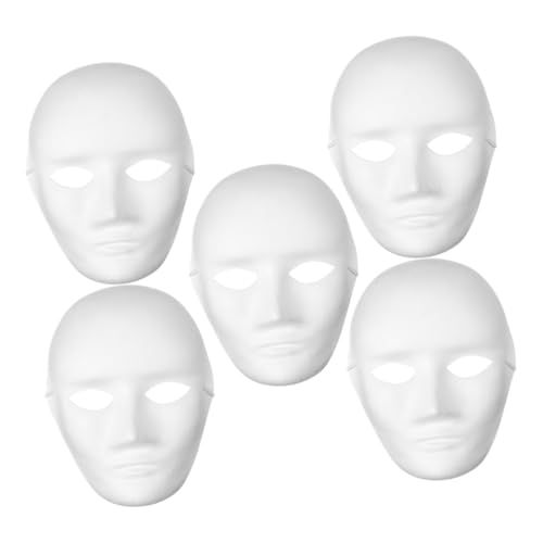 TEMPNAP 5 Stück Teiliges DIY Leere Masken für Bemalen Weiße Maske für Maskerade Basteln und Halloween Leicht und Sicher für Partys und Feiern von TEMPNAP