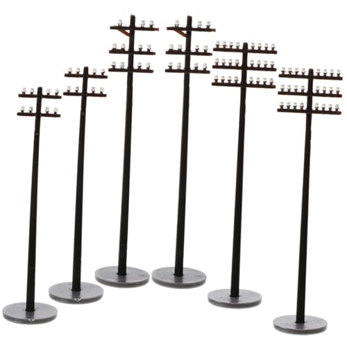 TEMPNAP 6 Stück Miniatur-telegraphenmasten, Kunststoff, Maßstab 1:42, Telegraphenmasten-Modelle TEMPNAP 6 Stück Miniatur-telegraphenmasten, Kunststoff, Maßstab 1:42, Telegraphenmasten-Modelle von TEMPNAP