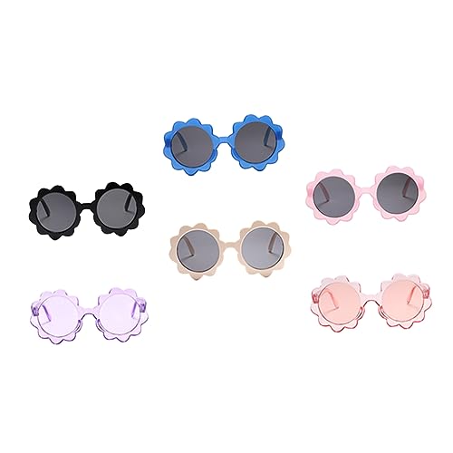 TEMPNAP 6stücke Teiliges Sonnenbrillen Mit Sonnenblumen-design Für Junge Mädchen Für Partys Halloween Und Cosplay Auffällige Und Trendige Junge Mädchen-sonnenbrillen Verschiedenen von TEMPNAP