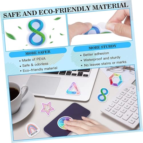TEMPNAP 6 Stück Teiliges Bunte Strukturierte Calm Stickers für Stressabbau Taktile Beruhigungsaufkleber Selbstklebend Vielseitig Einsetzbar für Handy Laptop Büro und Zuhause Geeignet für von TEMPNAP