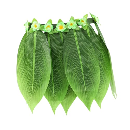 TEMPNAP Blätterrock Kostüm Tropischer Partyrock Tropische Partydekorationen Luau Hula Rock Luau Partyrock Hula Gras Tanzrock Poolparty Dekorationen Outfit Girlanden Grünes von TEMPNAP