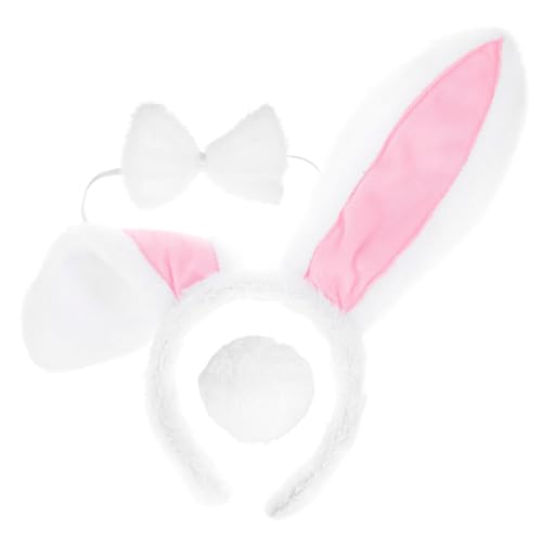 TEMPNAP Hasenohren Stirnband mit Schleife und Niedliches Bunny Cosplay Kostüm Zubehör für Erwachsene Weiches Spielerisches Design für Osterparty und Kostümfest von TEMPNAP