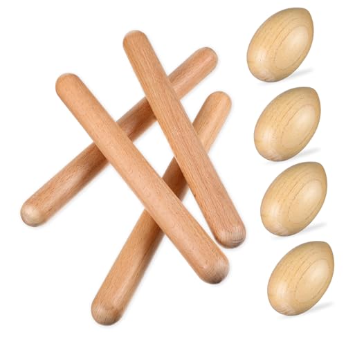 TEMPNAP Holz Percussion Instrument Set Rhythmus Eier Klänge für Musiktraining Motorik Holzspielzeug für Jungen und Mädchen von TEMPNAP
