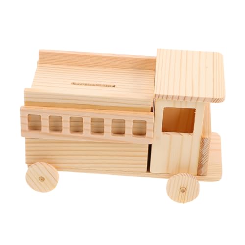 TEMPNAP Holzversammlungswagen Puzzle Für Puzzlespielzeug Kinderspielzeug Einzigartiges Autospielzeug Holzspielzeug Auto Aus Holz Zusammenbauen Fahrzeugmodell Beige von TEMPNAP