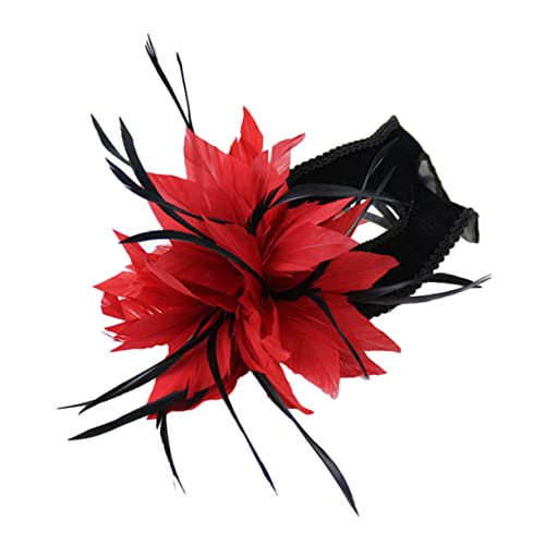 TEMPNAP Maskerade Maske Maskenparty Maskerade-ballschmuck Goldene Maskerademaske Für Frauen Cosplay-masken Abschlussballmaske, Maskeradeballmaske Kostüme Burleske Partymaske Spitze Rot von TEMPNAP