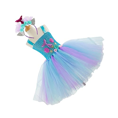 TEMPNAP Mädchen Meerjungfrau Tutu Rock Kleid Jungen Und Mädchen Partykleidung Größe 10-12 Jahre Polyester Geburtstagsfeier Babyparty Hd93430 von TEMPNAP