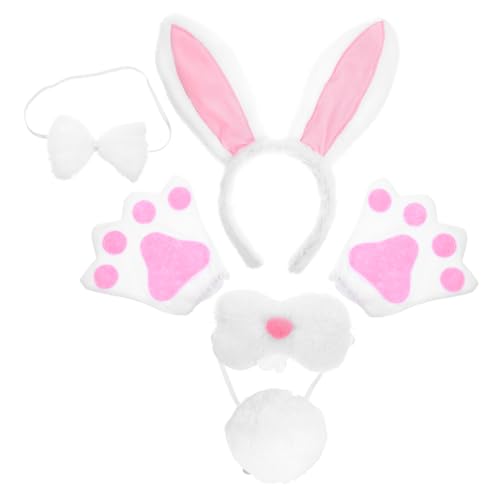 TEMPNAP Osterhasen Kostüm mit Hasenohren Haarreif Flauschiger und Schleife Leichtes Cosplay Zubehör für Ostern Karneval Bühne und Party Erwachsene von TEMPNAP