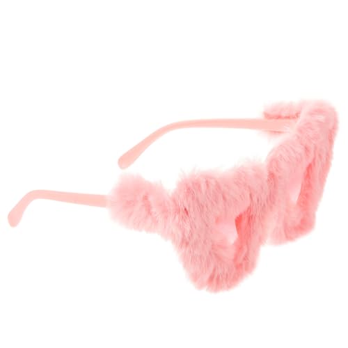TEMPNAP Personalisierte Sonnenbrille lustige Sonnenbrille für Männer Partybrille pelzige Brille Tag trendige sonnenbrille herz brille Spaß sonnenbrille frauen Plüsch Rosa von TEMPNAP