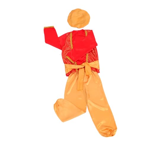 TEMPNAP Prinzenkostüm Arabisches Stil Outfit mit Hut und Gürtel für Halloween Schulaufführungen und Themenfeiern S von TEMPNAP