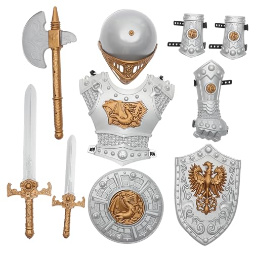 TEMPNAP Ritter Kostüm für Jungen Teiliges Cosplay Outfit für Halloween Karneval und Rollenspiele Rüstungsteilen und Zubehör für Geburtstagsfeiern TEMPNAP Ritter Kostüm für Jungen Teiliges Cosplay Outfit für Halloween Karneval und Rollenspiele Rüstungsteilen und Zubehör für Geburtstagsfeiern von TEMPNAP
