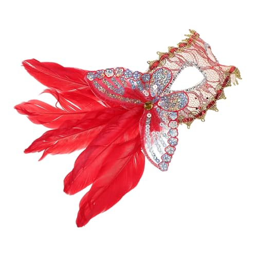 TEMPNAP Spitzenmaskerade Augenmaske Gefiederte Maskerademaske Venezianische Maske Ideal Für Halloween- Und Karnevalfeierlichkeiten von TEMPNAP