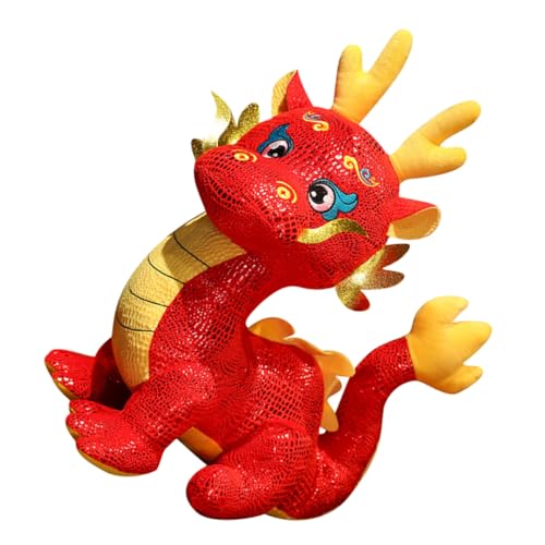 TEMPNAP Sternzeichen-Drachen-Puppe Drachenpuppen- Plüsch Drachenspielzeug Süße Kuscheltiere Puppenaugen Spielzeuge Dekoration Ausgestopfter Drache Für Rot Pp Baumwolle von TEMPNAP
