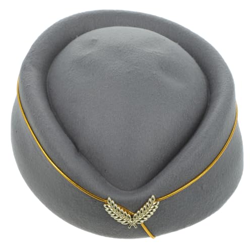 TEMPNAP Stewardess Baskenmütze Damen Cosplay Beret Hat Elegant Flugbegleiterin Mütze Bequem Komfortabel Klassisch Für Kostüm Bühnenauftritt von TEMPNAP