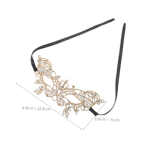 TEMPNAP Venezianische Damen Augenmaske aus Goldener Spitze Schmetterling Design Verstellbar für Maskenball Fasching Karneval Kostümparty und Cosplay von TEMPNAP