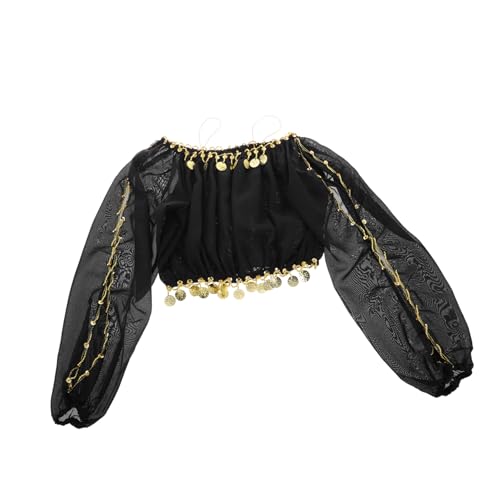 TEMPNAP Zartes Bauchtänzerin Oberteil Mit Langen Ärmeln Indisches Tanzkostüm Für Bühnenaufführungen Elegantes Bauchtänzerin Outfit Tanzoberteil Für Frauen Für Tribal von TEMPNAP
