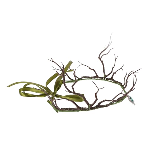 Feenkrone, Geweih, Tiara, Rehkitz, Feenkostüm, Erwachsene, grüner Kopfschmuck, Waldkrone, Kopfschmuck, Kostüm, Damen, Elfe, Halloween, Bänder, Damen, Kunststoff von TENDYCOCO