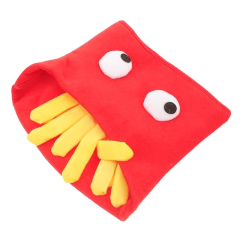 TENDYCOCO 1stk Pommes-frites-kappe Superweiche Warme Mütze Mützen Essenskostüme Verkleiden Sich Pommes-frites-partyhut Halloween-food-kostüm Kuschelige Fleece-wintermütze Fast-food-hut von TENDYCOCO