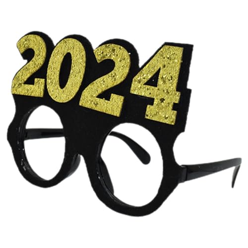 TENDYCOCO Foto-Requisiten 2024 Silvesterbrille 2024 Neujahrspartybrille Neuheitsbrille Partyzubehör Für Die Neujahrsdekoration Lustige Brille von TENDYCOCO