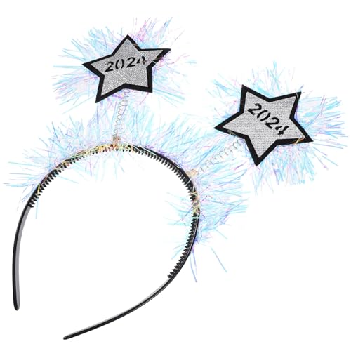 TENDYCOCO Glitzer-Stirnband 3 Stück Frohes Neues Jahr Stirnband 2024 Neujahr Stirnband Glitzer Stern Stirnband Tiara Silvester Partygeschenk Dekoratives Stirnband von TENDYCOCO