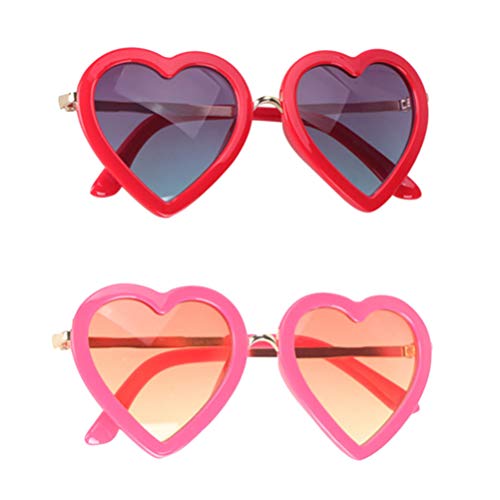 Neuheit Sonnenbrille Farbige Linsenschirme Herzförmige Sonnenbrille Party Brille für Kinder 2Stk / Pack von TENDYCOCO