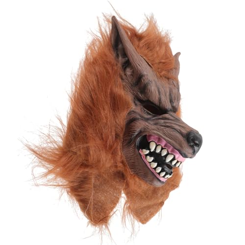 TENDYCOCO Wolfsmaske Narbenwolfkopfmaske Werwolf-Gesichtsmaske Tiermaske 3D-Wolfsmaske Halloween-Cosplay-Kostüm Für Halloween-Party-Requisiten von TENDYCOCO