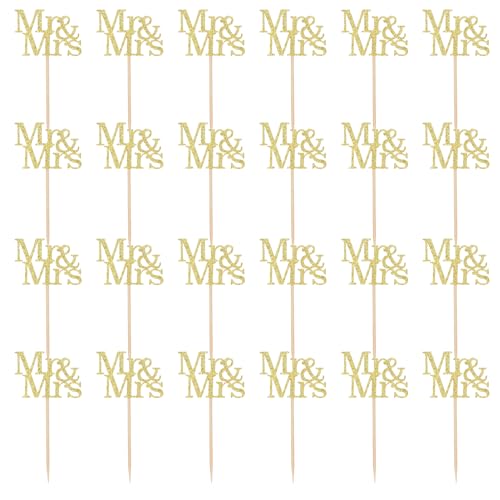 Cake Topper Hochzeit,Cake Topper,Birthday Tortendeko Geburtstag,Brautpaar Jubiläum Party Cake Zubehör,für Hochzeit Jubiläum Verlobung Antrag Picks,Brautparty Thema Happy,Kuchendekorationen(Gold) von TENGEE