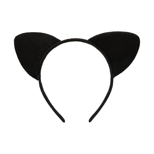 TENGEE 1 Stück Katzenohren,Katzenohren Haarreif Erwachsene,Katzen Ohren Damen,Katzen Ohren Fasching,Material Spitze,Geeignet für Rollenspiele,Mottopartys,Bühnenauftritte(Schwarz) von TENGEE