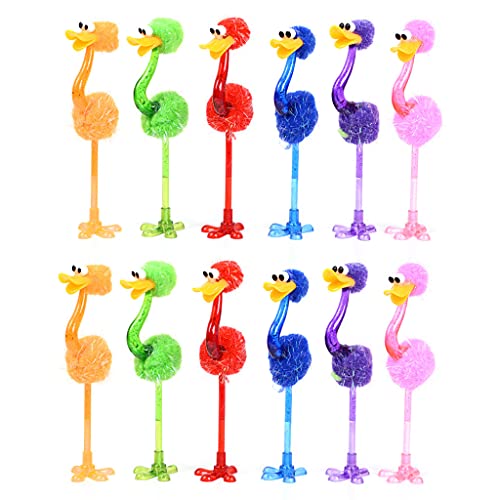 12pcs Cartoon Neuheit Kugelschreiber Stift Dekompression Spielzeug Zappelspielzeug Einzigartiger Strauß Design Stressabbau Für Kinder Neuheiten Für Frauen Männer Mädchen Jungen Kinder von TENYELE