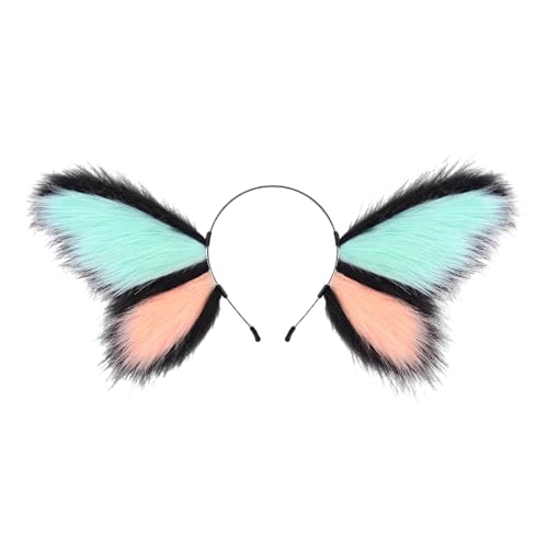 TENYELE Tier Cosplay Kostüm Schmetterling Stirnband Tier Ohren Haarband Stirnbänder Cosplay Halloween Party Kostüme Zubehör von TENYELE