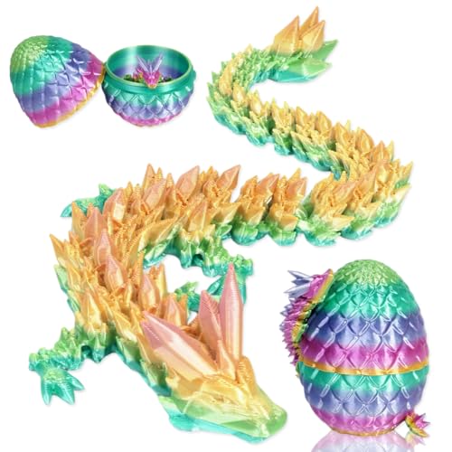 TEOXQPBJ 3D Gedruckter Dracheim Ei Ostern Geheimnisvolle Drachen Spielzeug Realistische Realistische Beweglicher Drachen Figuren Flexible Gelenke Heimdekoration Schreibtischspielzeug Bonbonfarben von TEOXQPBJ