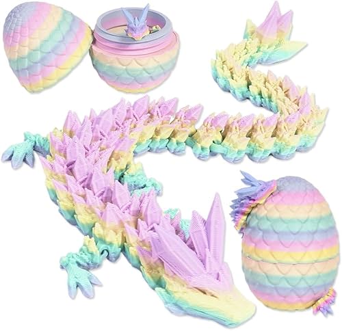 TEOXQPBJ 3D Gedruckter Dracheim Ei Ostern Geheimnisvolle Drachen Spielzeug Realistische Realistische Beweglicher Drachen Figuren Flexible Gelenke Heimdekoration Schreibtischspielzeug Mattes von TEOXQPBJ
