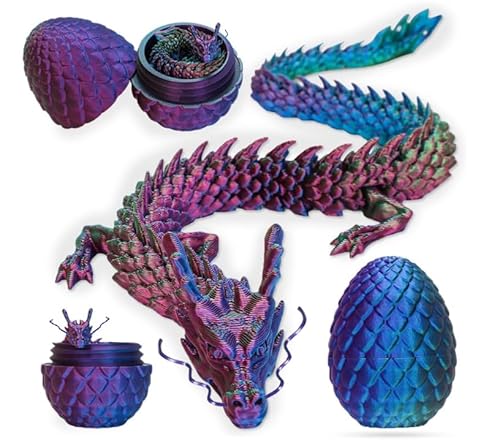 TEOXQPBJ 3D Gedruckter Dracheim Ei Ostern Geheimnisvolle Drachen Spielzeug Realistische Realistische Beweglicher Drachen Figuren Flexible Gelenke Heimdekoration Schreibtischspielzeug dreifarbig von TEOXQPBJ