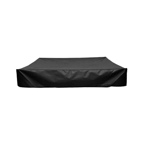 Sandkastenabdeckung, wasserdichte, staubdichte, UV-geschützte, quadratische Poolabdeckung mit Kordelzug für Sandkasten, Spielzeug und Möbel (Black,120 * 120 * 20cm) von TEPPOIC