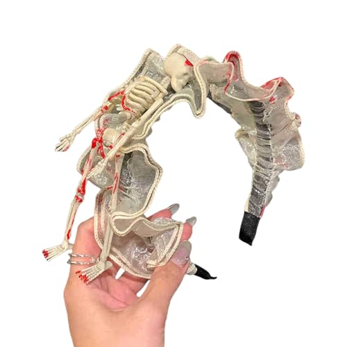 TERNCOEW Totenkopf-Skelett-Stirnband, Cosplay-Kopfschmuck für Halloween-Partys und Themenveranstaltungen, bequeme Passform mit praktischen Designs von TERNCOEW