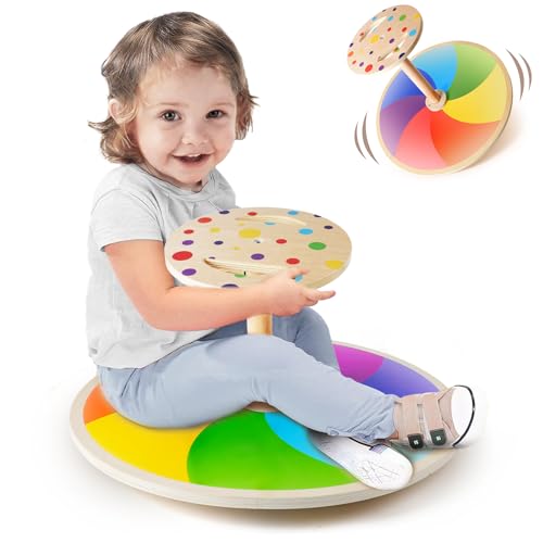 TERRAMUS Drehstuhl für Kinder, 360° Sit und Spin Spielzeug, Spun Stuhl, Karussell Sitz für Körperkoordination und sensorisches Gleichgewichtstraining, Drehspielzeug für Jungen Mädchen ab 18 Monaten von TERRAMUS