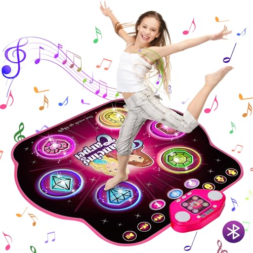Tanzmatte für Kinder Mädchen - 27 Levels/kabellosem Bluetooth/Memory Challenge/LED-Digitalanzeige/einstellbarer Lautstärke, Mädchen spielzeug, Geburtstagsgeschenk für Mädchen ab 3 4 5 6 7+ Jahren von TERRAMUS